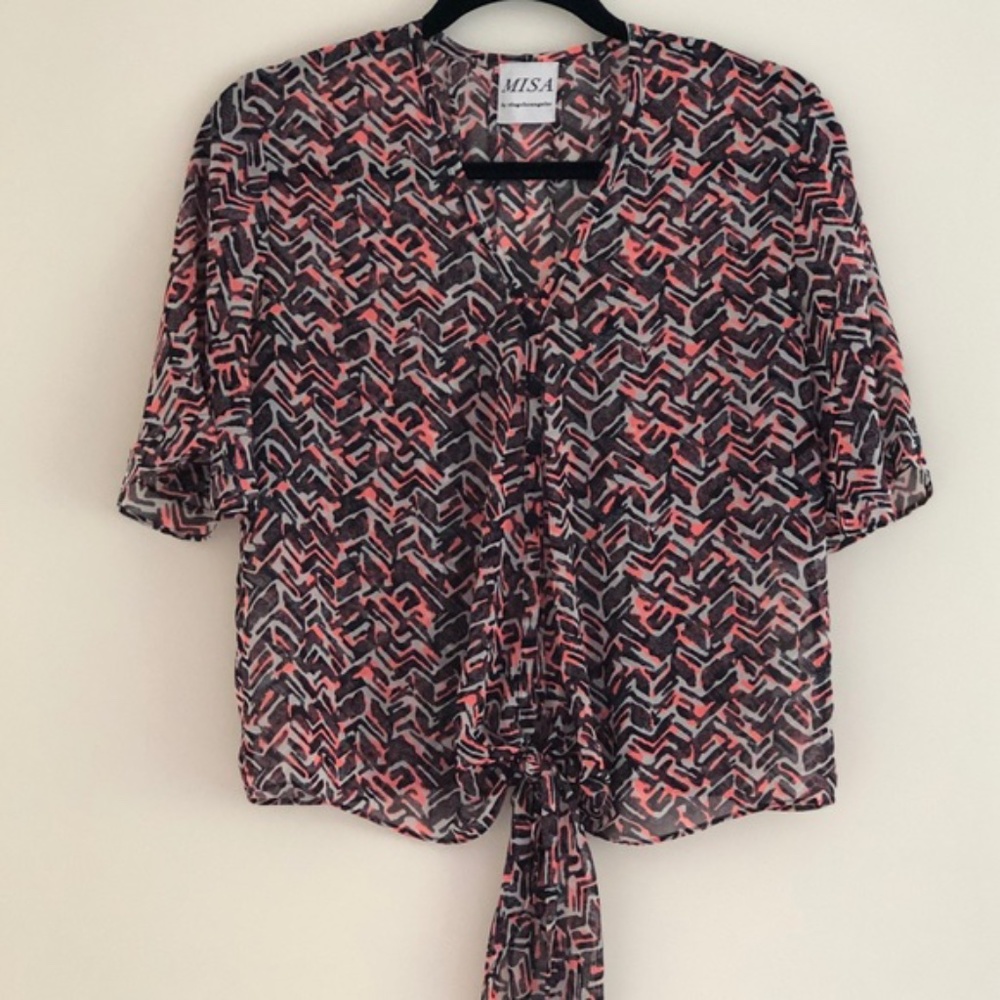 MISA Los Angeles Tie Blouse - Size Small